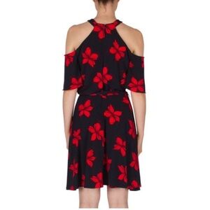 Joseph Ribkoff Navy and Red Cut Out Cocktail Dress 6 NWOT